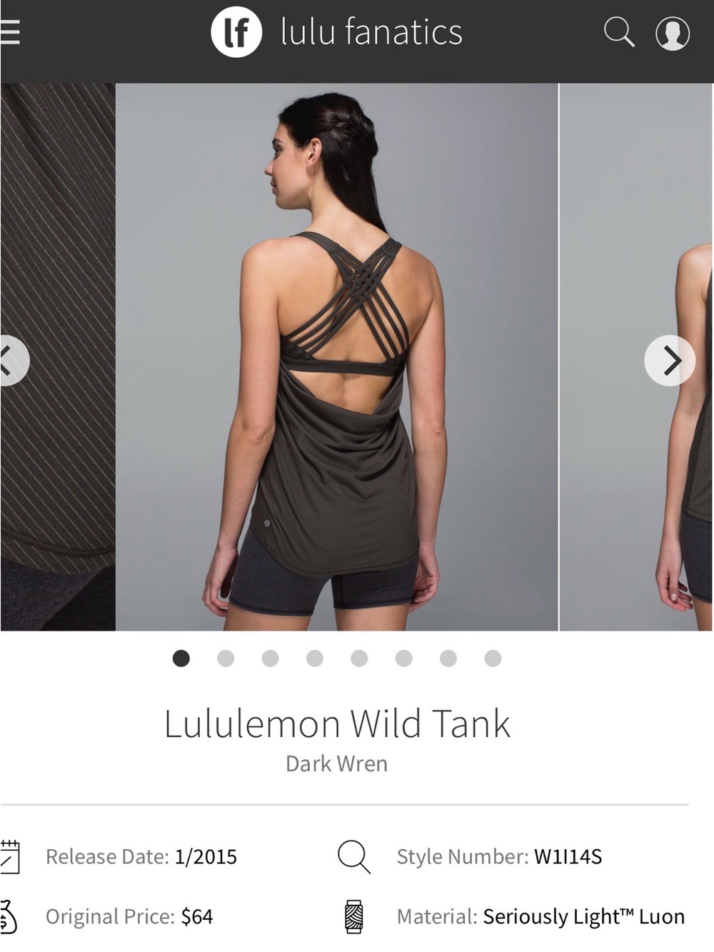 Lululemon Wild Tank - Dark Wren